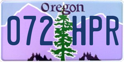 OR license plate 072HPR