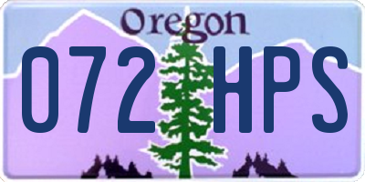 OR license plate 072HPS