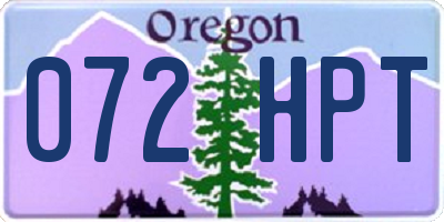 OR license plate 072HPT