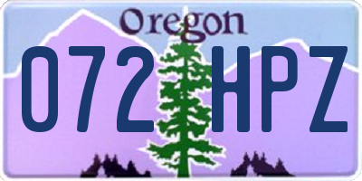 OR license plate 072HPZ