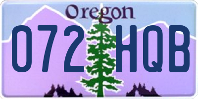 OR license plate 072HQB