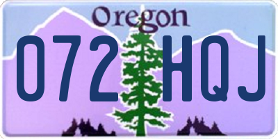 OR license plate 072HQJ