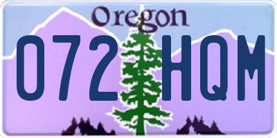 OR license plate 072HQM