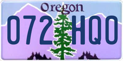 OR license plate 072HQO