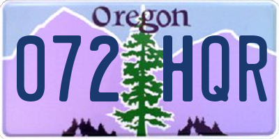 OR license plate 072HQR