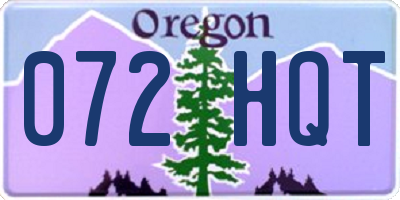 OR license plate 072HQT
