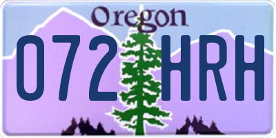 OR license plate 072HRH