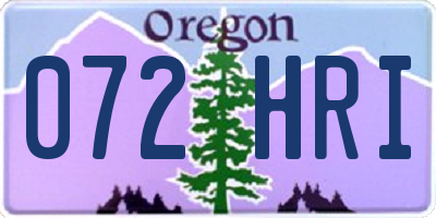 OR license plate 072HRI