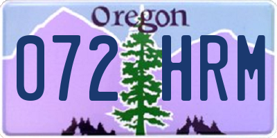 OR license plate 072HRM