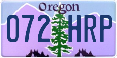 OR license plate 072HRP