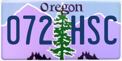 OR license plate 072HSC