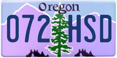 OR license plate 072HSD