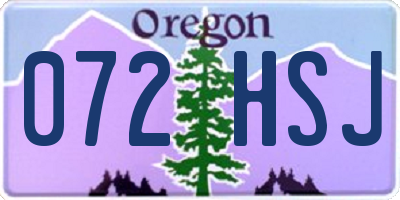 OR license plate 072HSJ
