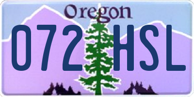 OR license plate 072HSL
