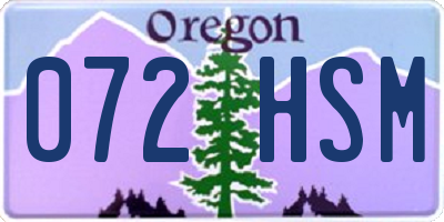 OR license plate 072HSM