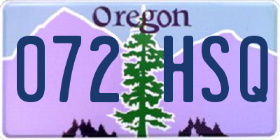 OR license plate 072HSQ