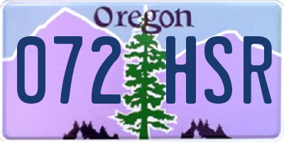 OR license plate 072HSR