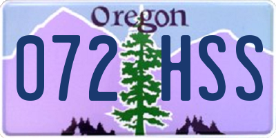 OR license plate 072HSS