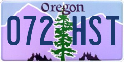 OR license plate 072HST