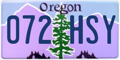 OR license plate 072HSY