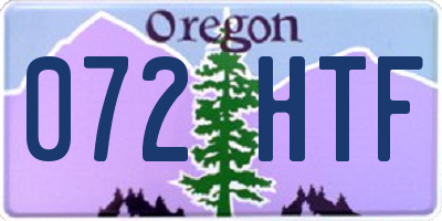 OR license plate 072HTF