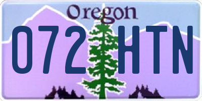 OR license plate 072HTN