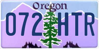 OR license plate 072HTR