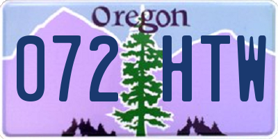 OR license plate 072HTW