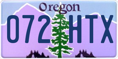 OR license plate 072HTX