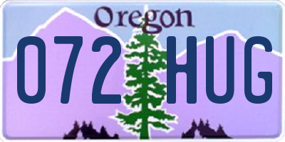 OR license plate 072HUG