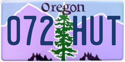 OR license plate 072HUT