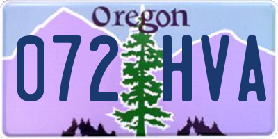 OR license plate 072HVA