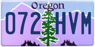 OR license plate 072HVM
