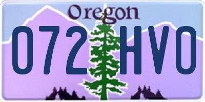 OR license plate 072HVO