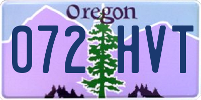 OR license plate 072HVT