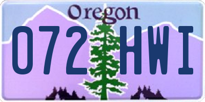 OR license plate 072HWI