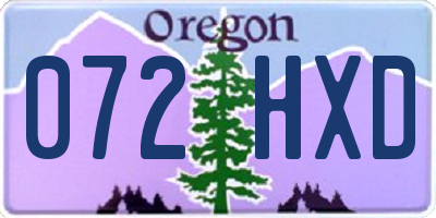 OR license plate 072HXD