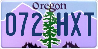 OR license plate 072HXT