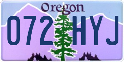 OR license plate 072HYJ