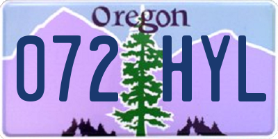 OR license plate 072HYL