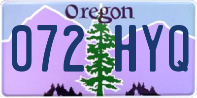 OR license plate 072HYQ