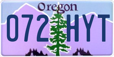 OR license plate 072HYT