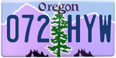OR license plate 072HYW