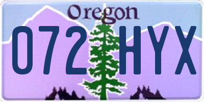 OR license plate 072HYX