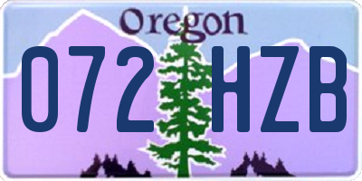 OR license plate 072HZB