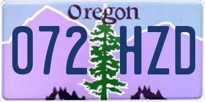 OR license plate 072HZD