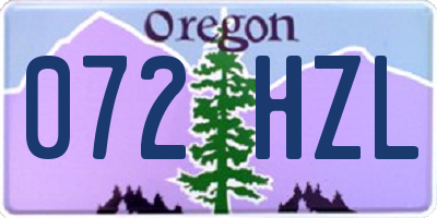 OR license plate 072HZL