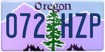 OR license plate 072HZP