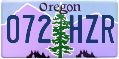 OR license plate 072HZR