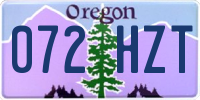 OR license plate 072HZT